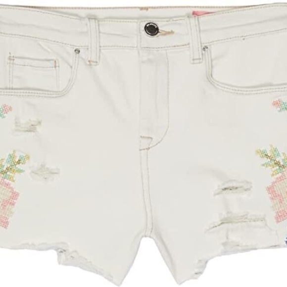 Blank NYC Big Girl's Closer Together Cross Stitch Embroidered Shorts Sizes 10/14 - Picture 2 of 16